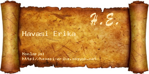 Havasi Erika névjegykártya